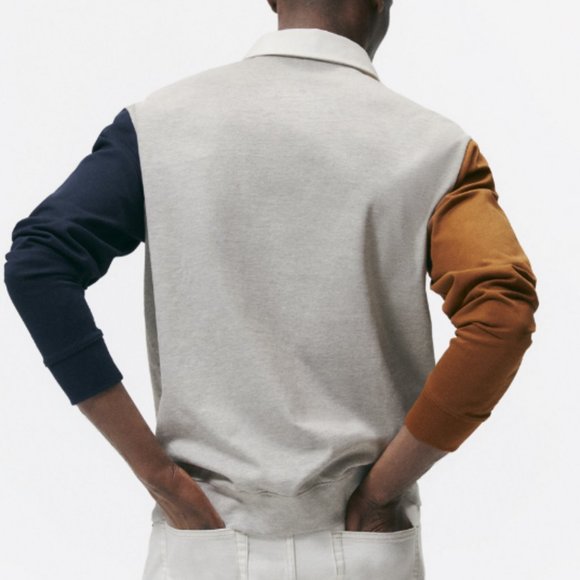 ZARA Men's A Place Of Adventures Color Block Polo Sweatshirt Size Small NWT - Picture 3 of 15